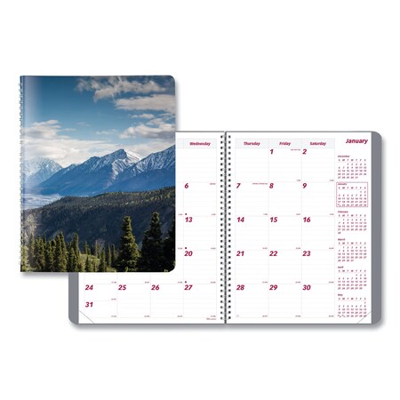 Brownline Mountains 14-Month Planner, 11 x 8.5, Blue/Green/Black, 2021 CB1262G.04